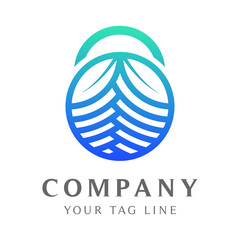 padlock logo abstract leaf object