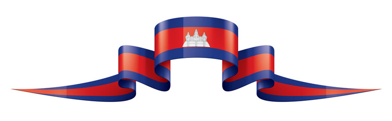 Cambodia flag, vector illustration on a white background