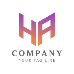 abstract HA logo, with color gradation