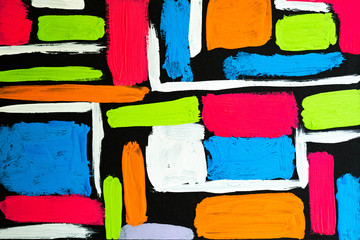 Detailed textures, backgrounds and colorful images of original abstract painting