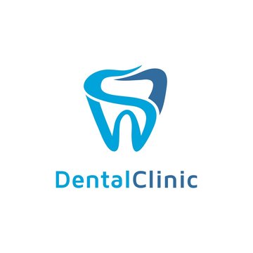Dental Clinic Logo Tooth abstract design vector template Linear style. with letter SW. 