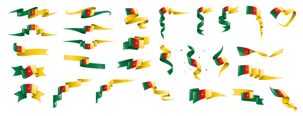 Fototapeta na wymiar Cameroon flag, vector illustration on a white background