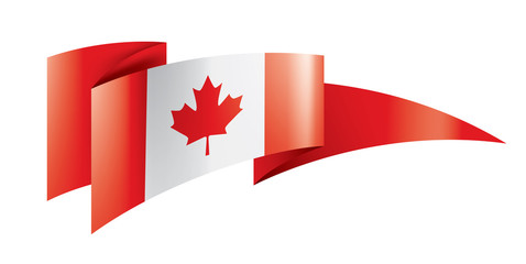 Canada flag, vector illustration on a white background