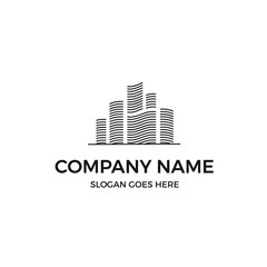 simple building line logo design inspiration