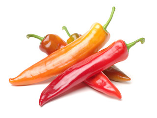 Fresh red pepper on white background