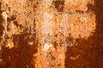 iron wall with rust. grunge texture. background for the designer. corrosion of metal