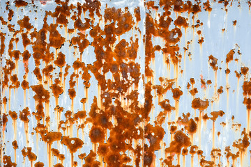 iron wall with rust. grunge texture. background for the designer. corrosion of metal