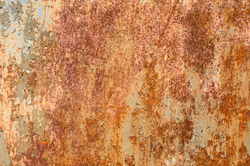 iron wall with rust. grunge texture. background for the designer. corrosion of metal