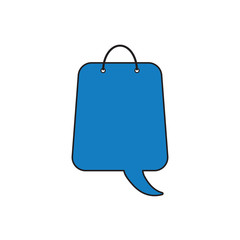 Vector icon concept of speech bubble shopping bag.