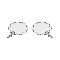 Vector icon concept of two thought bubbles.
