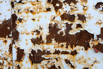 iron wall with rust. grunge texture. background for the designer. corrosion of metal