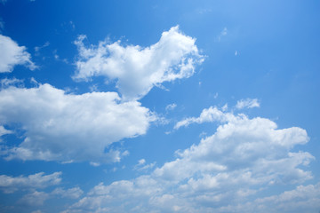 white clouds in the blue sky