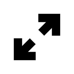 Two black Arrows diagonally. Black arrows icon. Arrow sign. Arrows vector icon