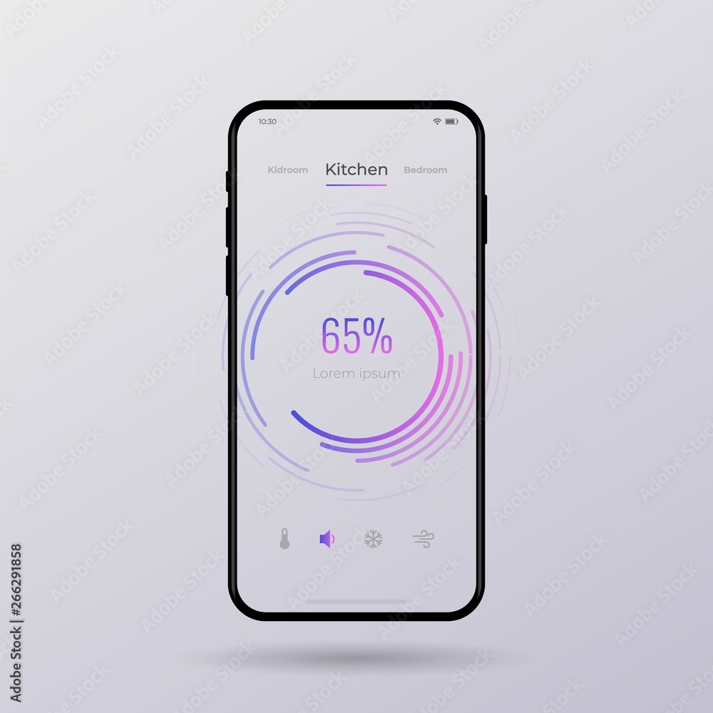 Poster dashboard ui and ux kit. control center design. temperature control in the room. eps 10.