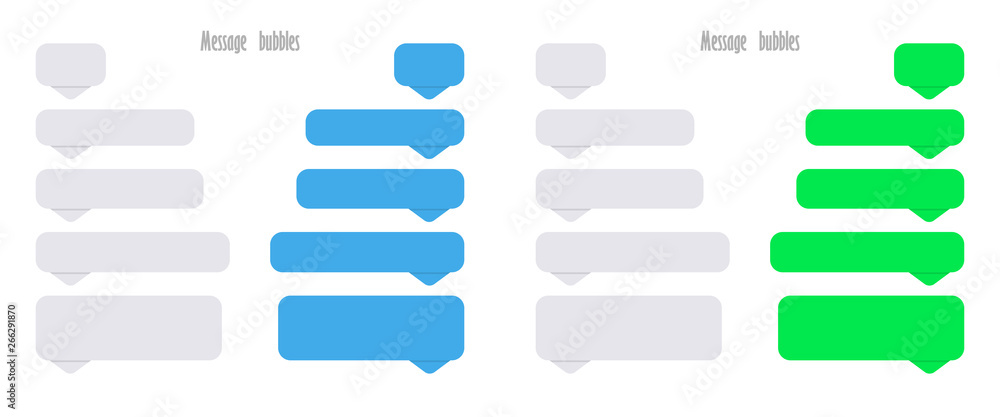 Wall mural vector messages bubbles. speech bubbles icons. flat messages bubbles. set of speech icons
