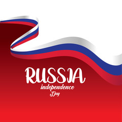 Banner or poster of Russia independence day celebration. Russia flag. Vector illustration. - Vector