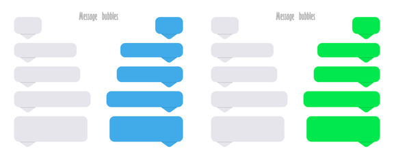 Vector Messages Bubbles. Speech Bubbles Icons. Flat Messages Bubbles. Set of Speech Icons