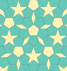 Geometric shape pentagon with rhombus and stars. Abstract vector EPS 10 illustration