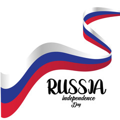 Banner or poster of Russia independence day celebration. Russia flag. Vector illustration. - Vector
