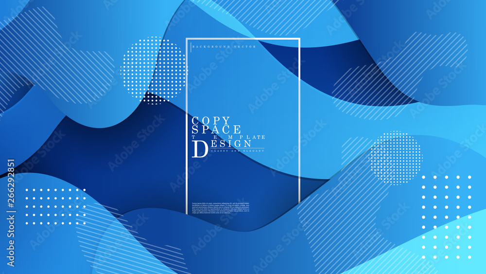 Wall mural copy space template abstract collection art 3d navy background template vector