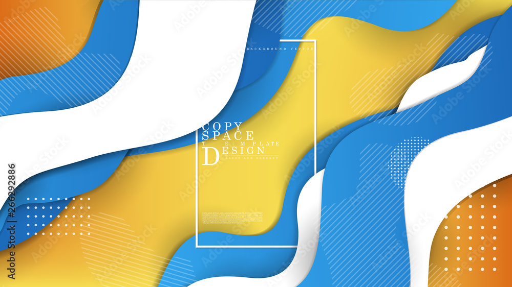 Sticker copy space template abstract collection art 3d fresh background template vecto