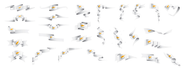 Fototapeta na wymiar Cyprus flag, vector illustration on a white background