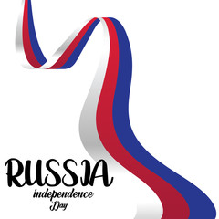 Obraz premium Banner or poster of Russia independence day celebration. Russia flag. Vector illustration. - Vector