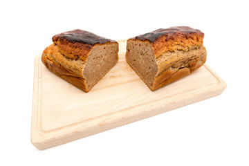 Homemade fresh plumcake isolated on white background