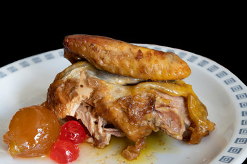 Roast guinea fowl with Cremona mustard