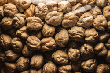 Details of chickpeas inside the package