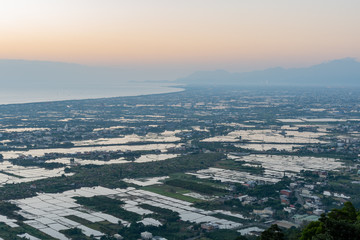 The beautiful sunrise landscape of Lanyang Plain