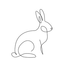 Rabbit simple line art - 266294481