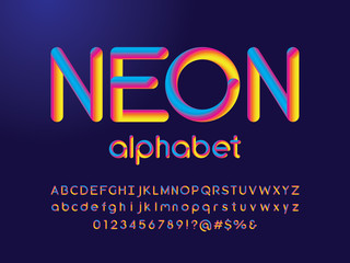 3D colorful gradient blend alphabet design