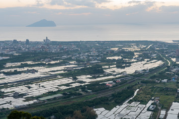 The beautiful sunrise landscape of Lanyang Plain