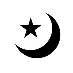 Moon and Star Symbol. Isolated Vector Illustration