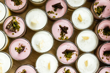 exhibition with a variety of cakes, desserts and chocolates