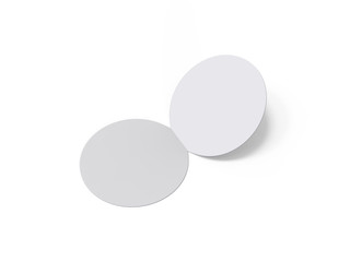 Circle bi fold brochure mock up template on isolated white background, blank white template for  presentation design. 3d illustration