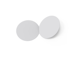 Circle bi fold brochure mock up template on isolated white background, blank white template for  presentation design. 3d illustration