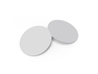 Circle bi fold brochure mock up template on isolated white background, blank white template for  presentation design. 3d illustration