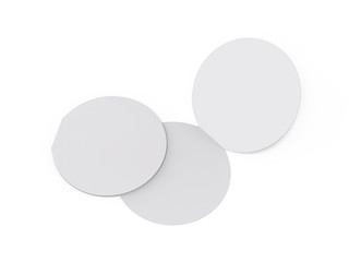 Circle bi fold brochure mock up template on isolated white background, blank white template for  presentation design. 3d illustration