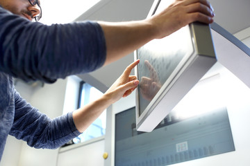 Printer. The printer supports the control panel, supervises the printing process