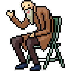 Fototapeta premium vector pixel art old man