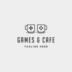 game cafe logo design concept vector illustration icon element © Vectoryzen