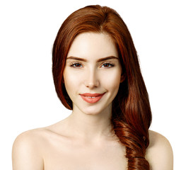 Fototapeta premium Beauty portrait of redhead woman with perfect skin.