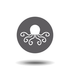 Illustration of octopus icon on white background