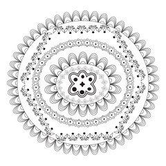 Flower Mandala. Vintage decorative elements. Oriental pattern, vector illustration. Mandala Coloring page.Circular pattern in form of mandala for Henna, Mehndi, tattoo, decoration.