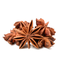star anise on white background