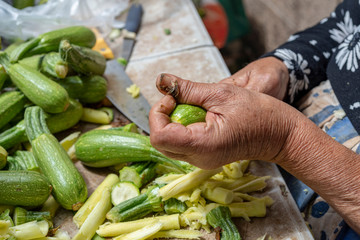 Hollowing zucchini for stuffing