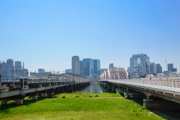 大阪　春の淀川河川敷