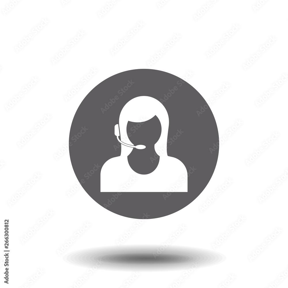 Poster call center worker vector icon. assistant,callback symbol flat vector sign isolated on white backgro